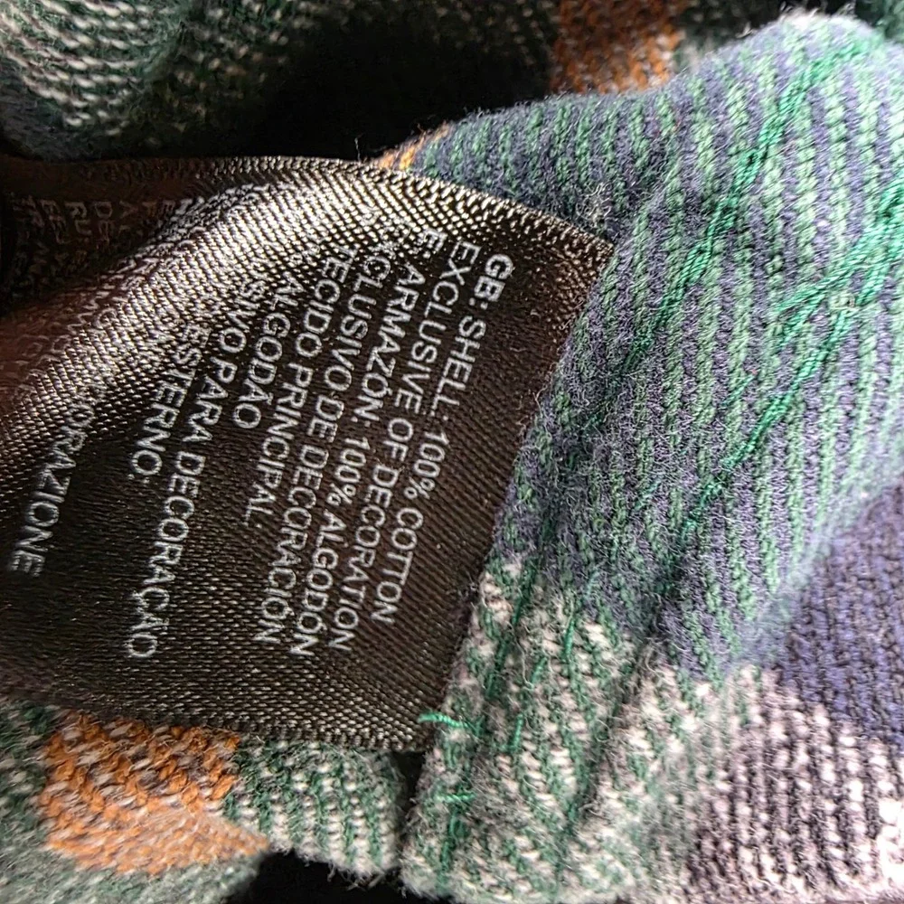 The North Face Flannel Mens Large Green Plaid Medium Wash